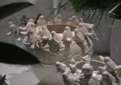 Keramiktoepfe Mit Voegeln Weiss