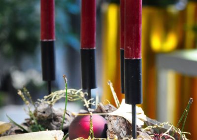 Schlanke Advents Kerzen Rot Detail